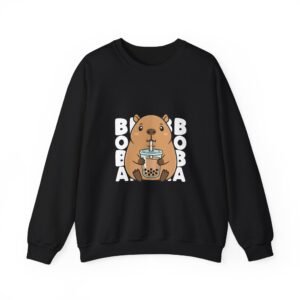 Adorable Cute Capybara Enjoying Refreshing Boba Tea - Sweatshirt