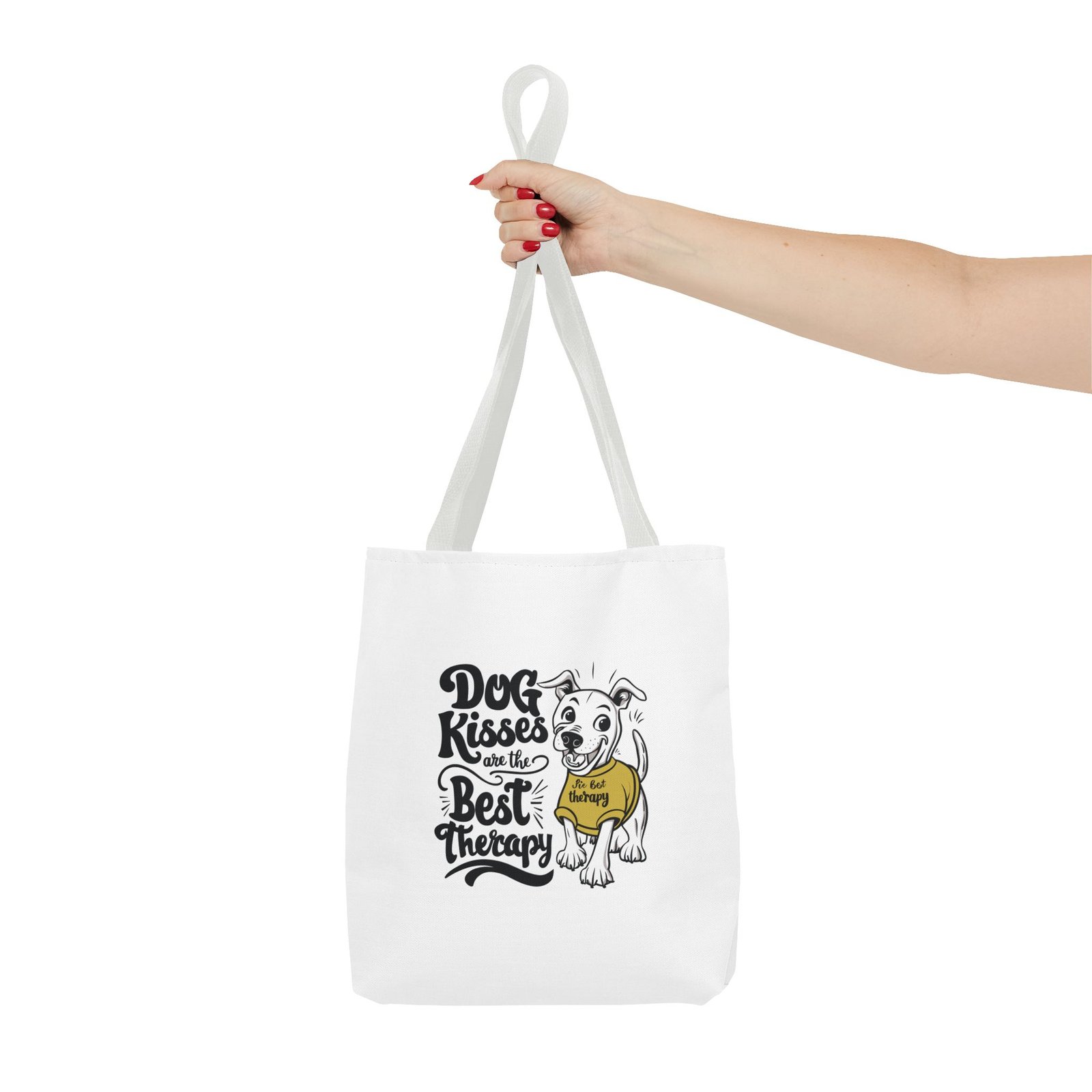 Happiness Kisses Black Dog Cute Puppy Illustration - Tote Bag - Image 4