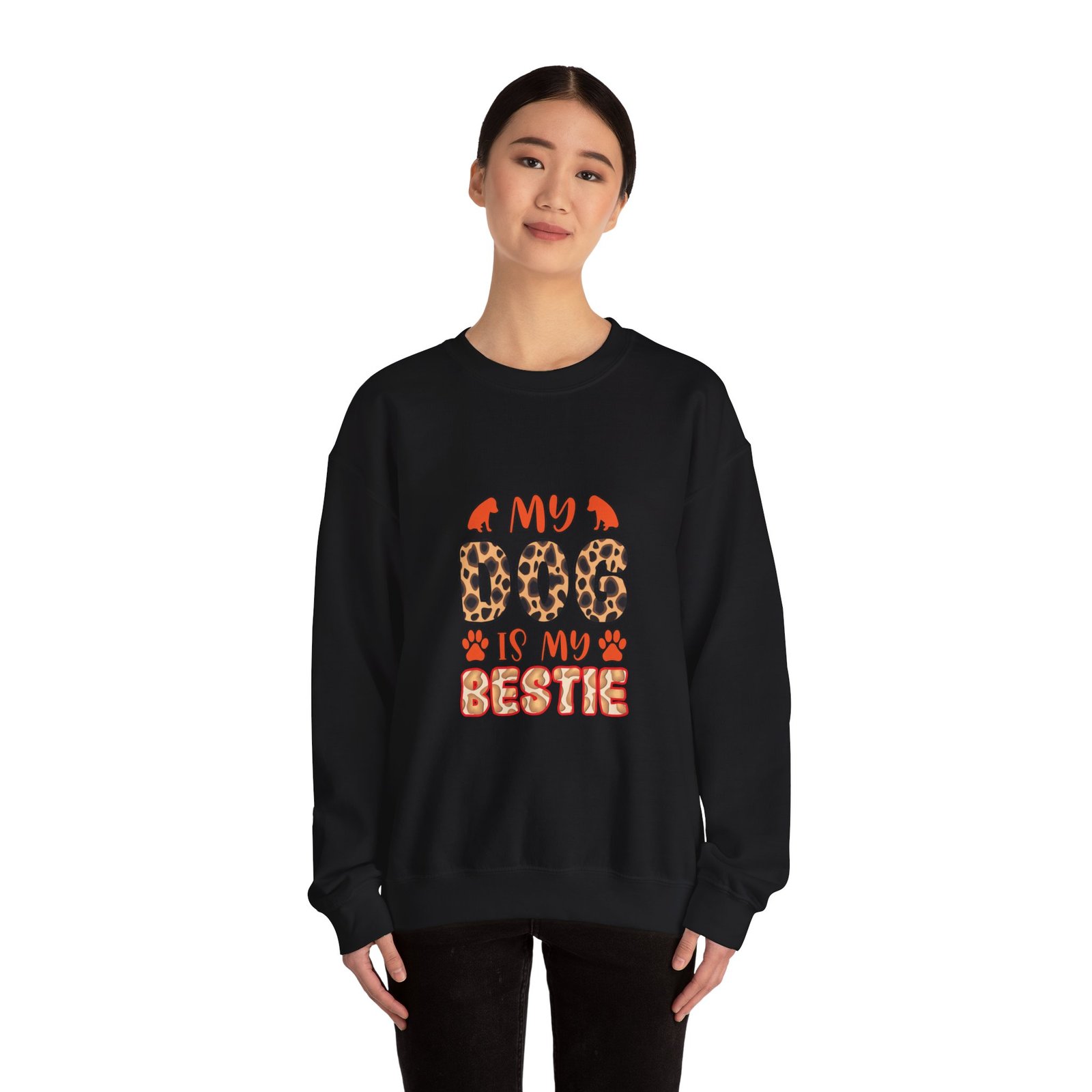 My Dog Is My Bestie Leopard Print Design - Sweatshirt - Image 4
