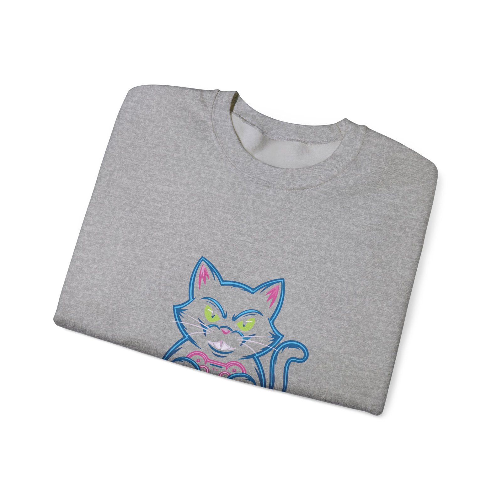 Neon Glow Cat with Gaming Controller in Futuristic Style - Sweatshirt - Image 11