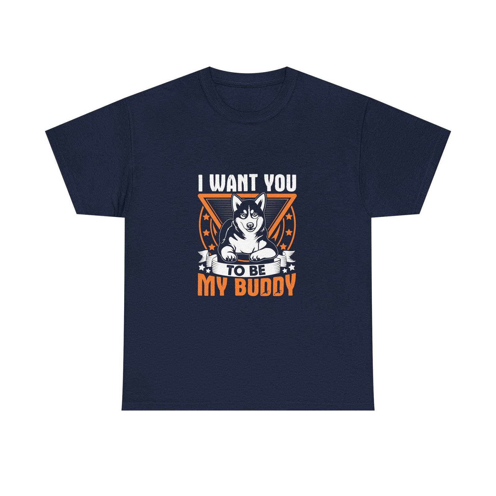 Husky My Buddy Badge Cute Dog Emblem Design - T-shirt - Image 9