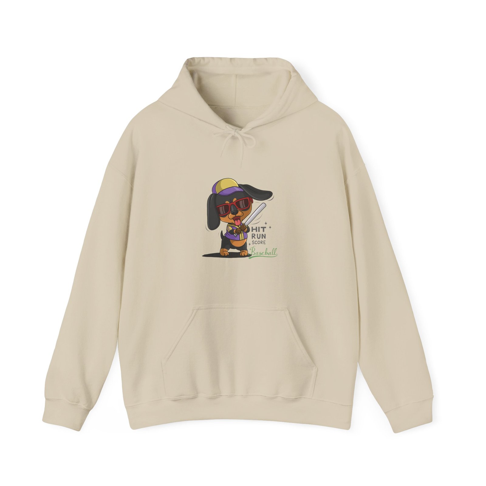 Playful Baseball Dog Hit and Run Graphic - Hoodie - Image 5