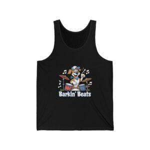 Barkin Beats Drum Dog Graphic with Musical Canine Vibes - Tank Top