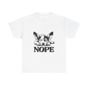 Black and White Puppy Face Minimalist Illustration - T-shirt
