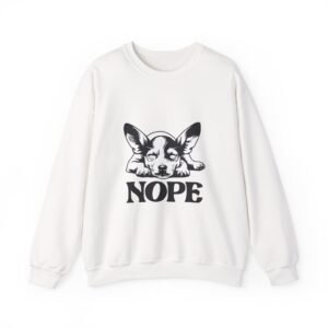 Black and White Puppy Face Minimalist Illustration - Sweatshirt