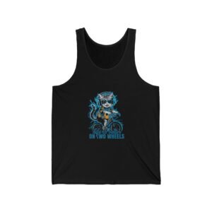 Life Is Better On Two Wheels Cat Biking Illustration - Tank Top