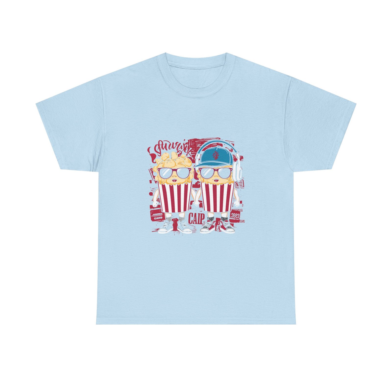 Popcorn Movie Night Cats Cozy Cinema Illustration - T-shirt - Image 9