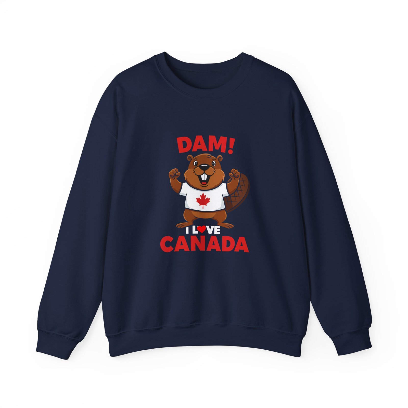 Cute Cartoon Beaver Holding Canadian Flag Illustration - Sweatshirt - Image 9