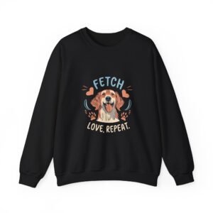 Love Repeat Golden Retriever Heart Paw Graphic - Sweatshirt