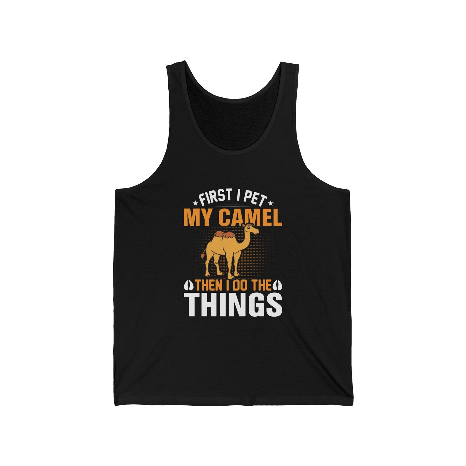 Funny Camel Petting Quote with Humorous Desert Animal Illustration - Tank Top