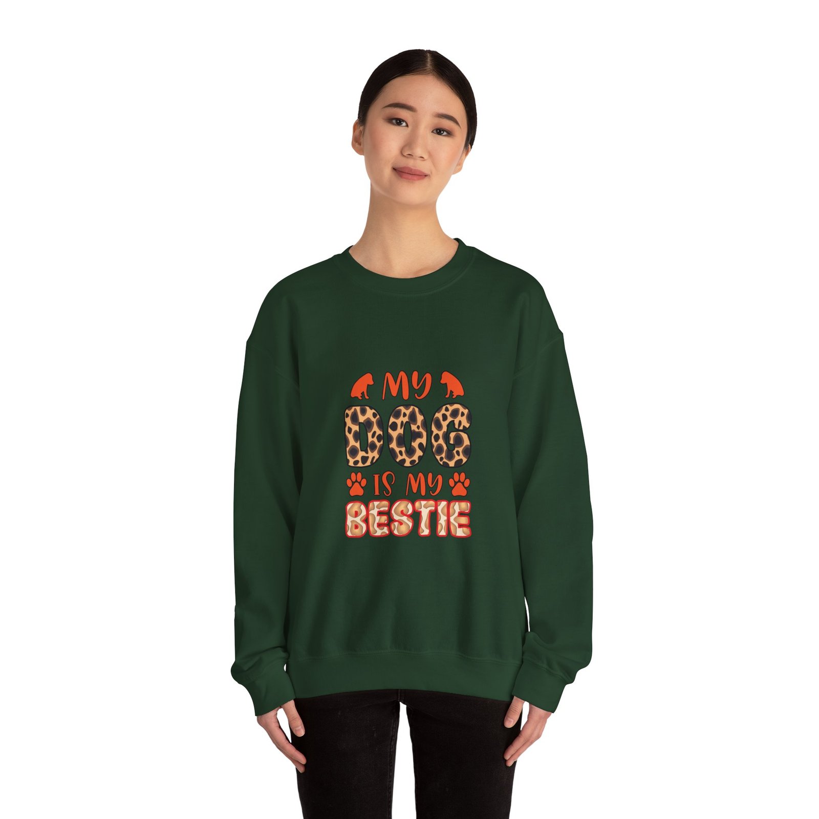 My Dog Is My Bestie Leopard Print Design - Sweatshirt - Image 8