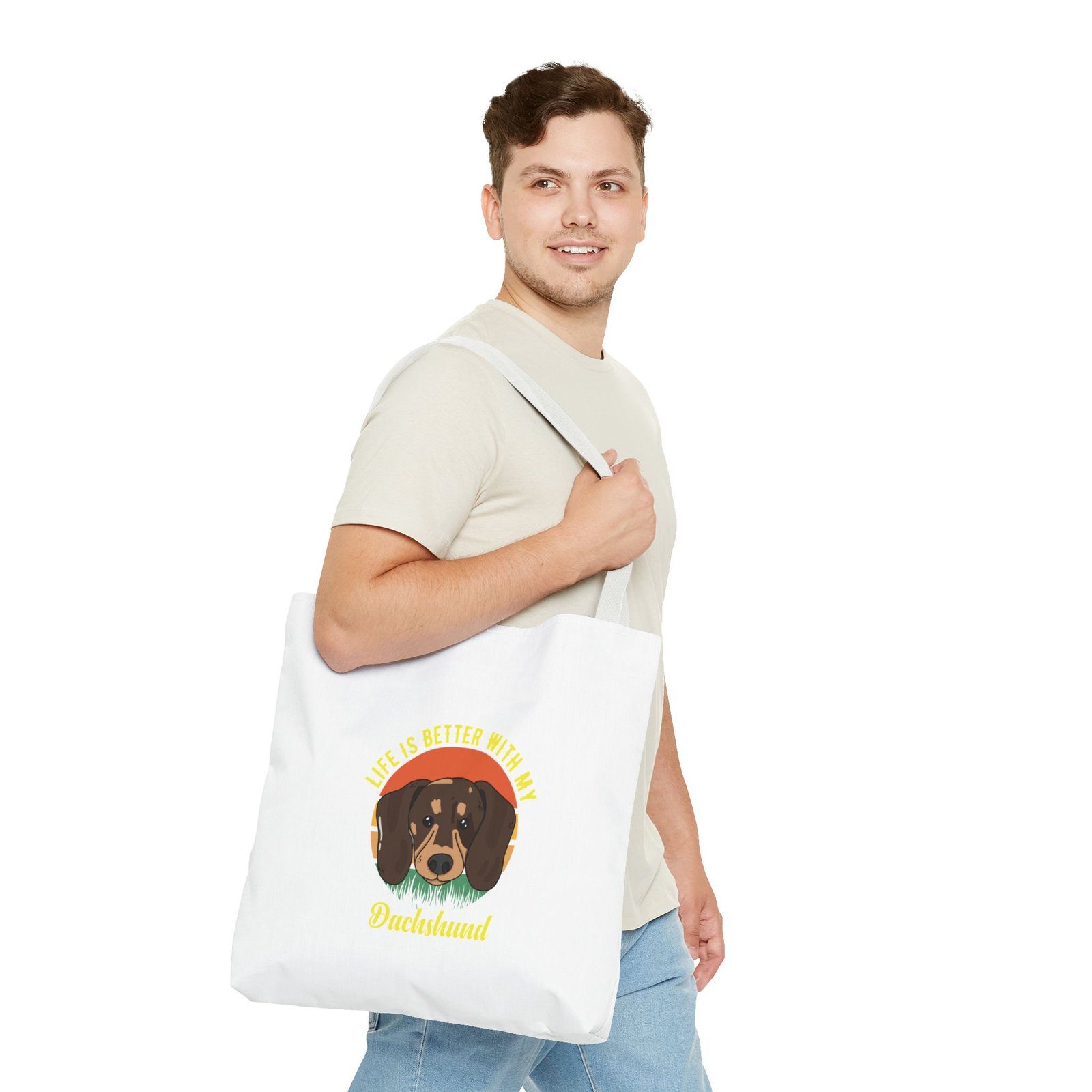 Dachshund Life Is Better Inspirational Dog Breed Design - Tote Bag - Image 11