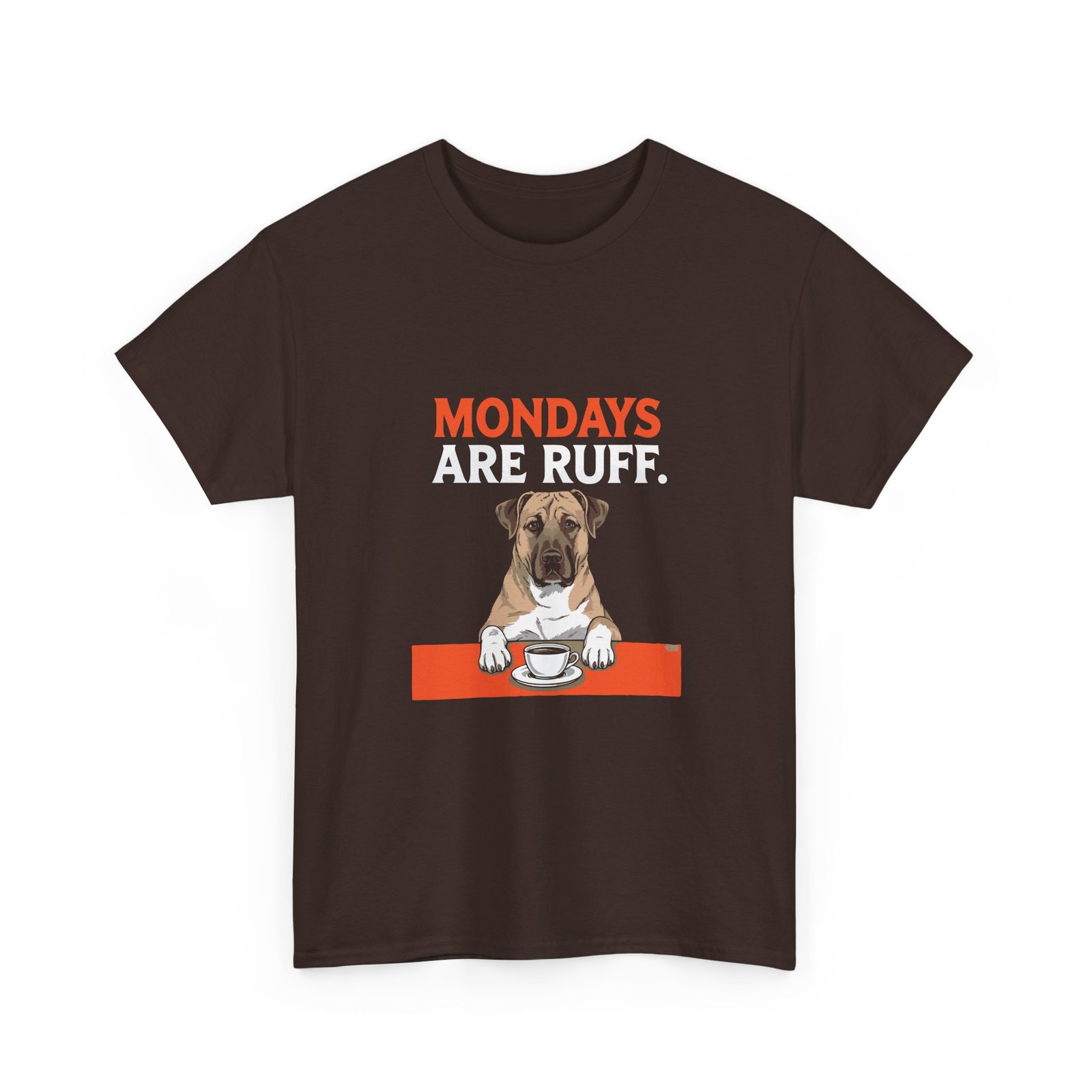 Cute Cartoon Puppy with Mondays Are Ruff Text Humor - T-shirt - Image 3