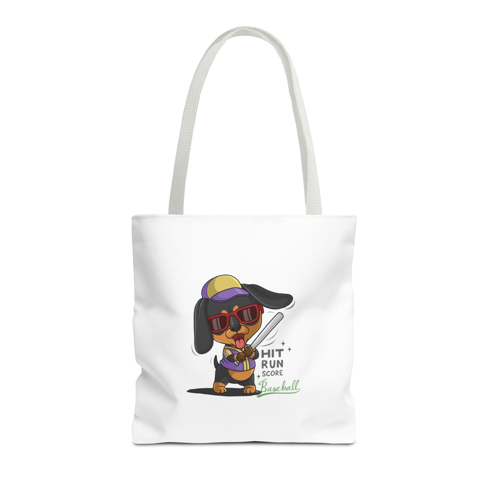 Playful Baseball Dog Hit and Run Graphic - Tote Bag - Image 5
