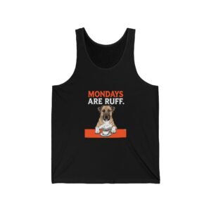 Cute Cartoon Puppy with Mondays Are Ruff Text Humor - Tank Top