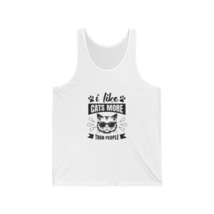 I Like Cats More Bold Typography Design with Cute Cat Graphics - Tank Top