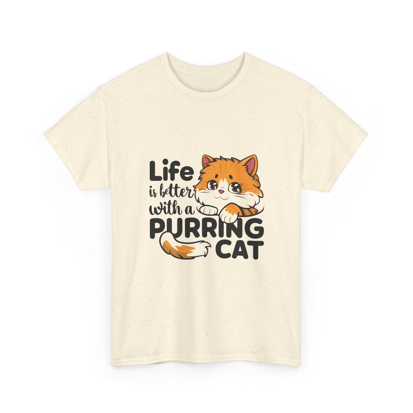 Life Is Better With A Purring Cat Artistic Typography Design - T-shirt - Image 7
