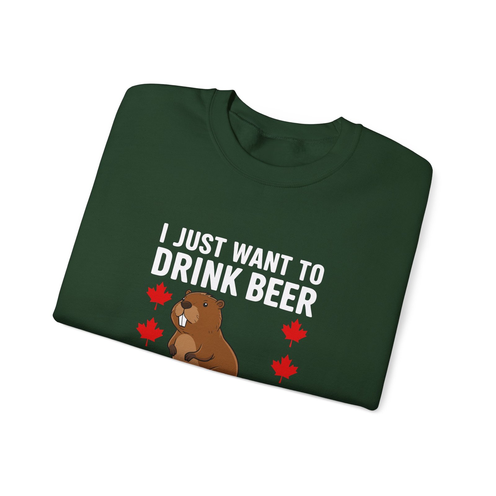 Funny Cartoon Beaver Enjoying Beer in Canada Design - Sweatshirt - Image 7