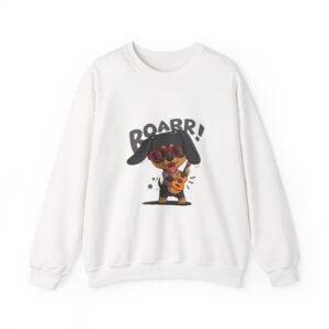 Roaring Dog Playing Electric Guitar Graphic Art - Sweatshirt