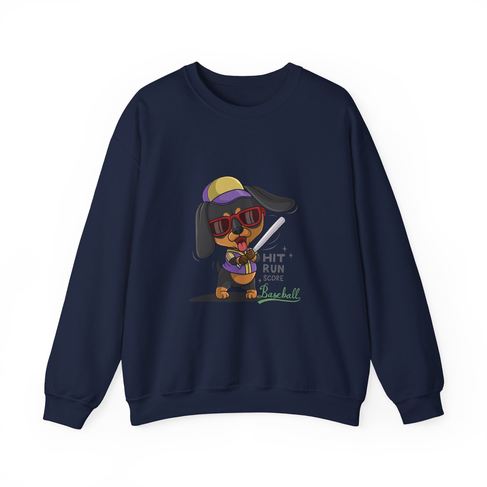 Baseball Dog Hitting and Running Graphic Design - Sweatshirt - Image 9