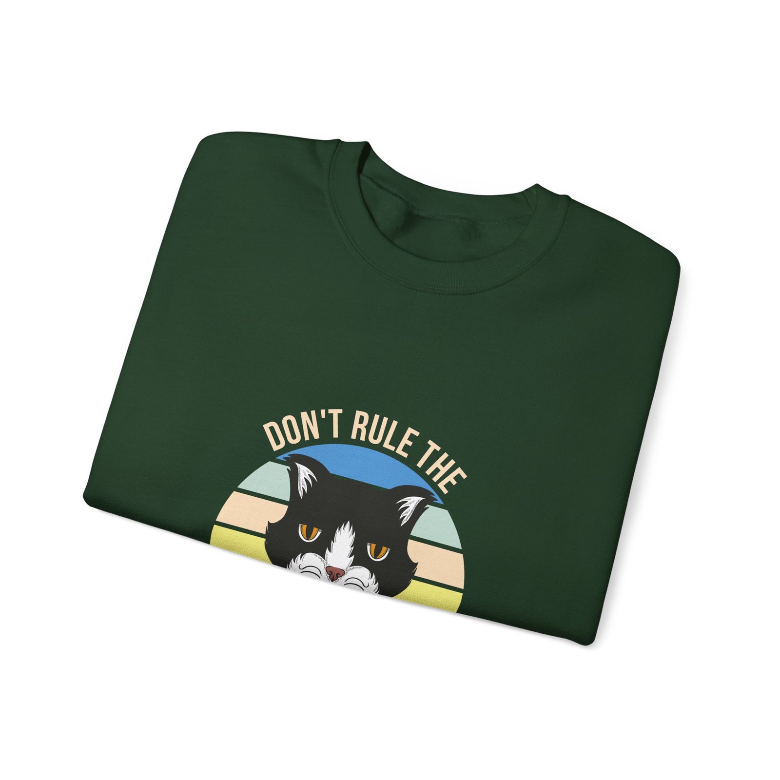 Don’t Rule The Cat Bold Typography with Playful Cat Illustration - Sweatshirt - Image 7