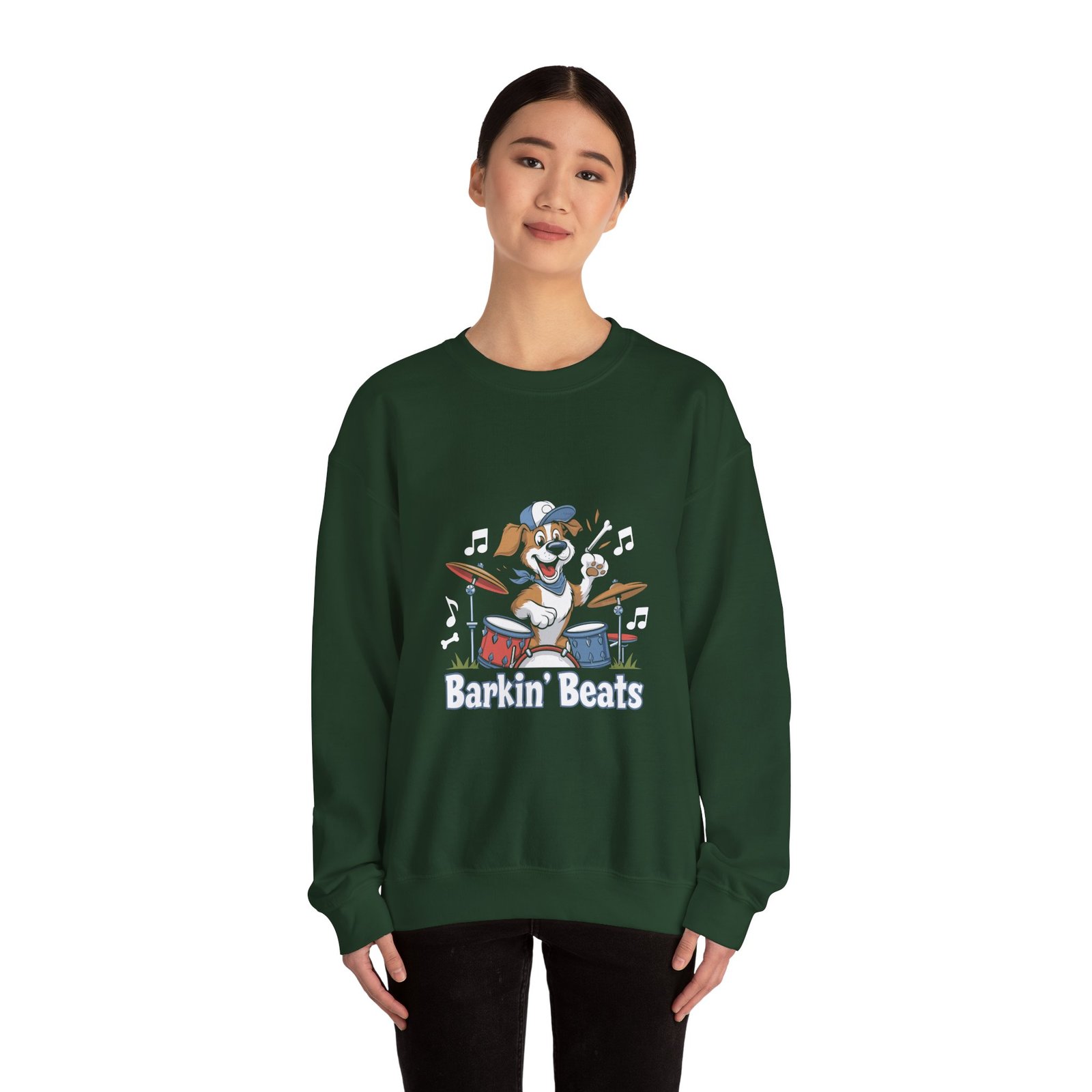 Barkin Beats Drum Dog Graphic with Musical Canine Vibes - Sweatshirt - Image 8