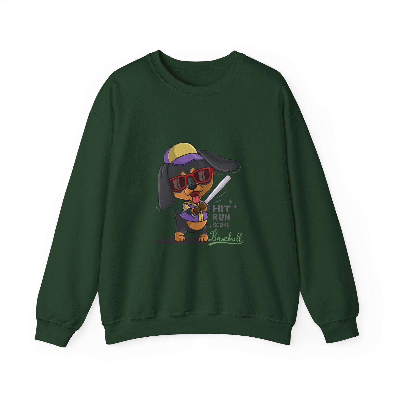 Baseball Dog Hitting and Running Graphic Design - Sweatshirt - Image 5