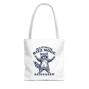 Maximum Rizz Mode Activated Funny Raccoon Graphic- Tote Bag