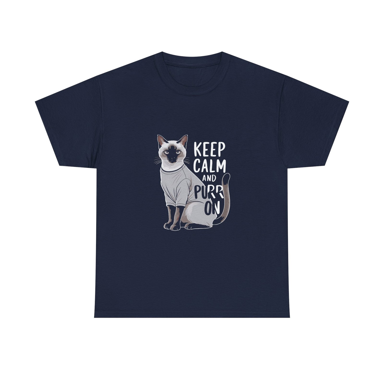 Keep Calm And Purr On Cat Inspiration Design - T-shirt - Image 9