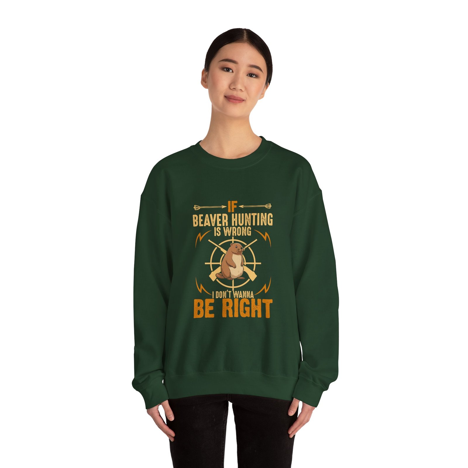 Funny Beaver Hunting Quote with Cartoon Beaver Graphic - Sweatshirt - Image 8