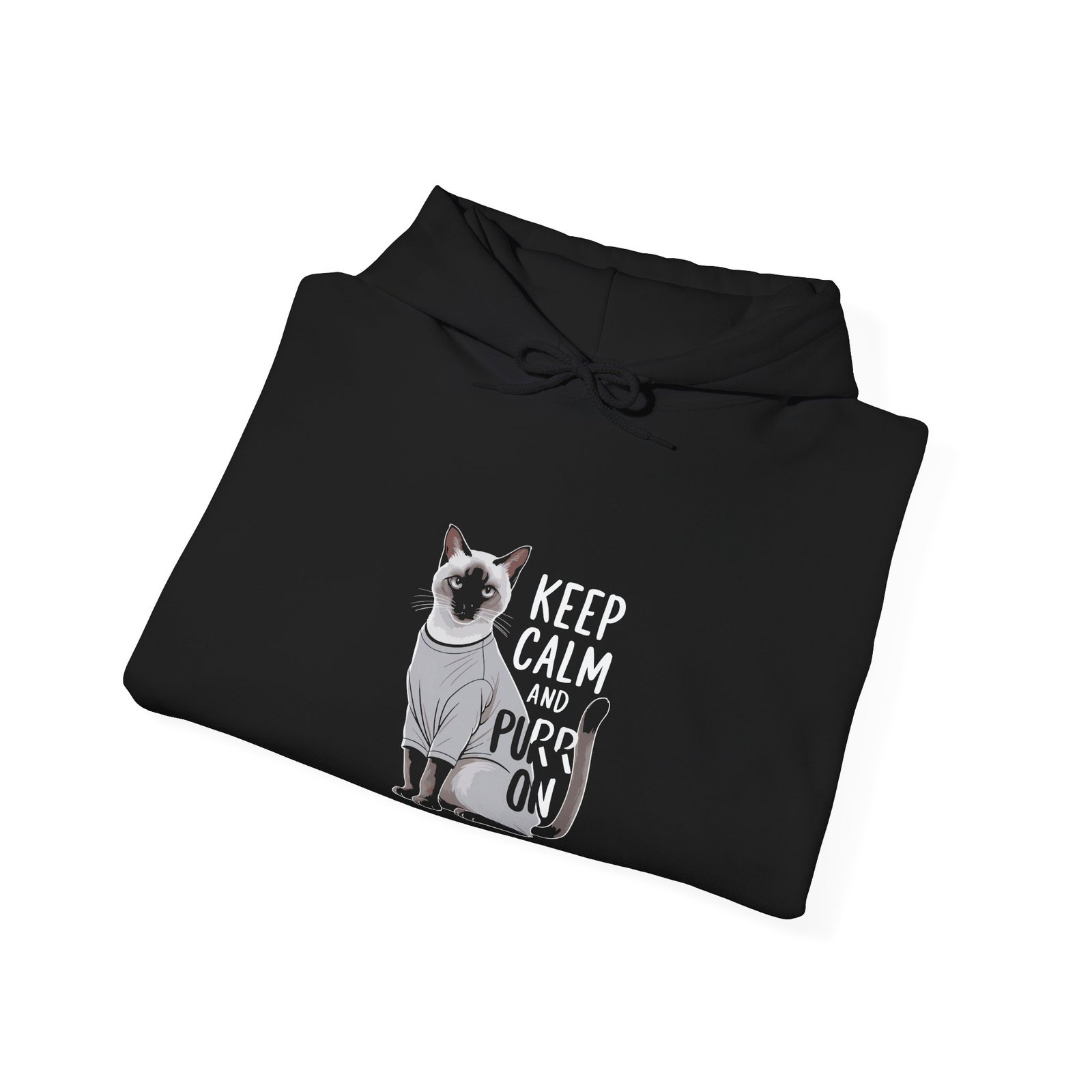 Keep Calm And Purr On Cat Inspiration Design - Hoodie - Image 4