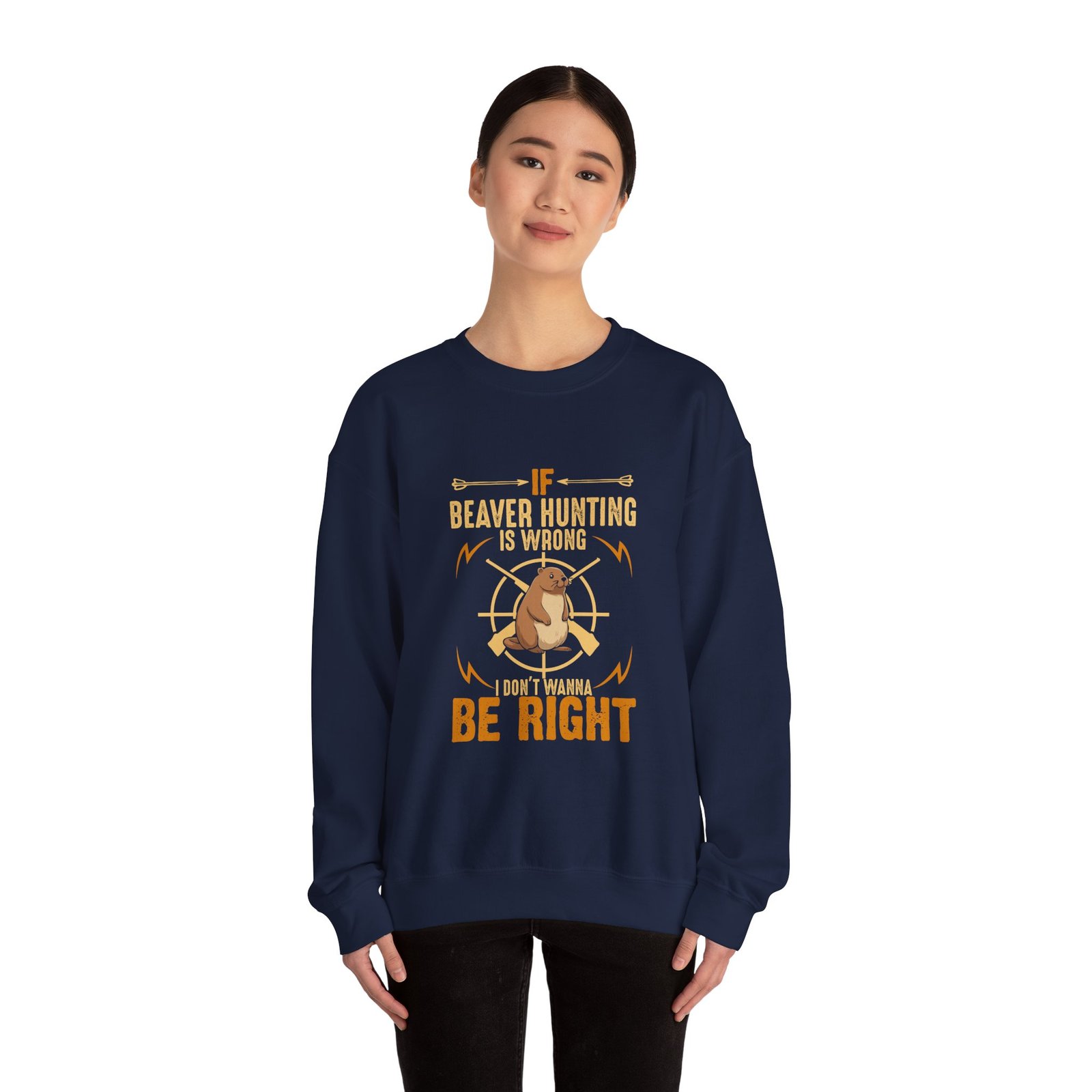 Funny Beaver Hunting Quote with Cartoon Beaver Graphic - Sweatshirt - Image 12