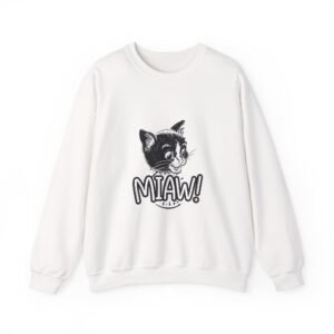 Black Cat Meow Playful Cat Illustration - Sweatshirt