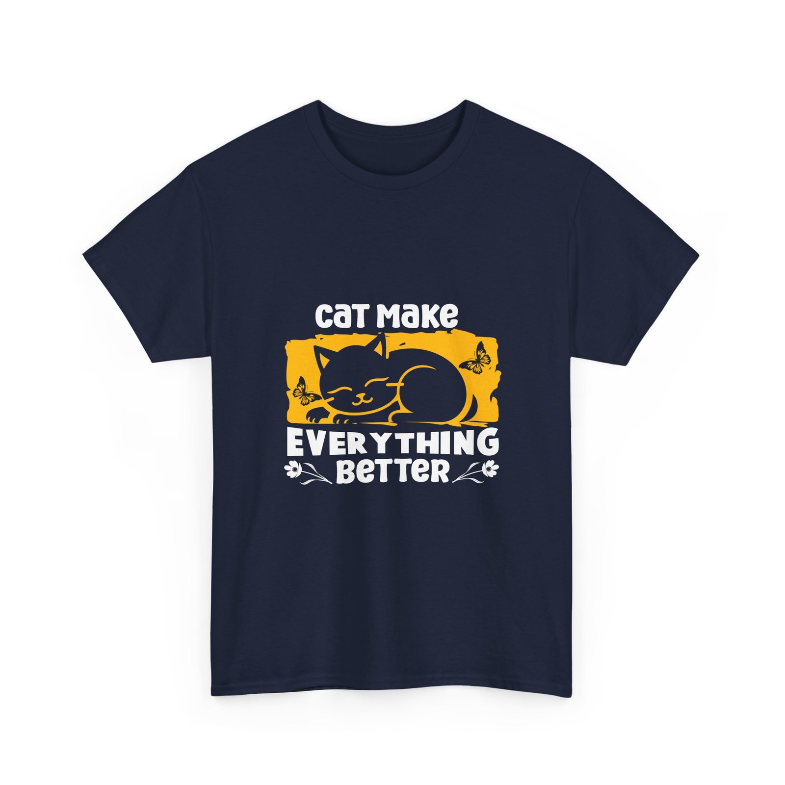 Cute Cat Illustration with Heartwarming "Make Everything Better" Quote - T-shirt - Image 11
