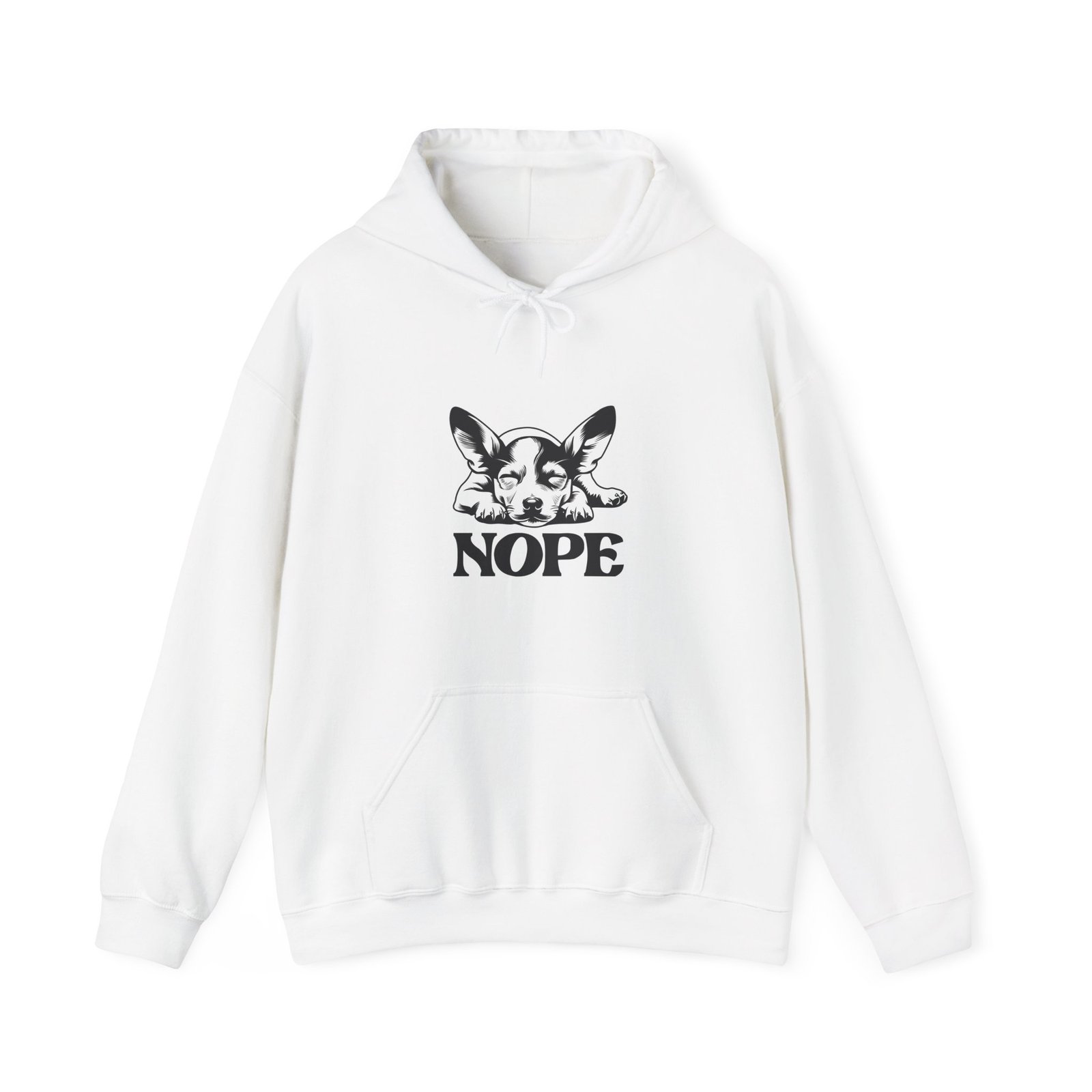 Black and White Puppy Face Minimalist Illustration - Hoodie
