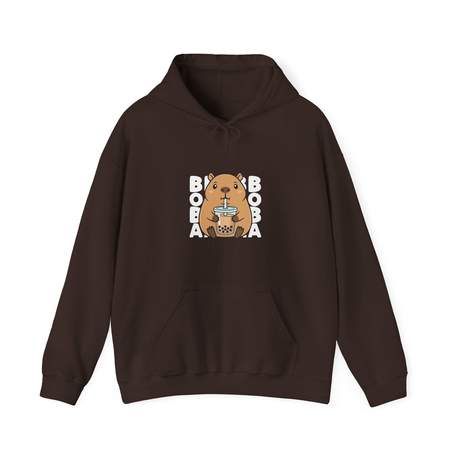 Adorable Cute Capybara Enjoying Refreshing Boba Tea- Hoodie - Image 5