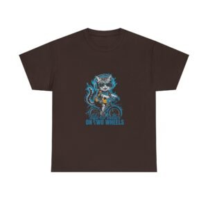 Life Is Better On Two Wheels Cat Biking Illustration - T-shirt