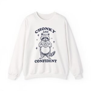 Chonky and Confident Cute Raccoon Cartoon Illustration - Sweatshirt