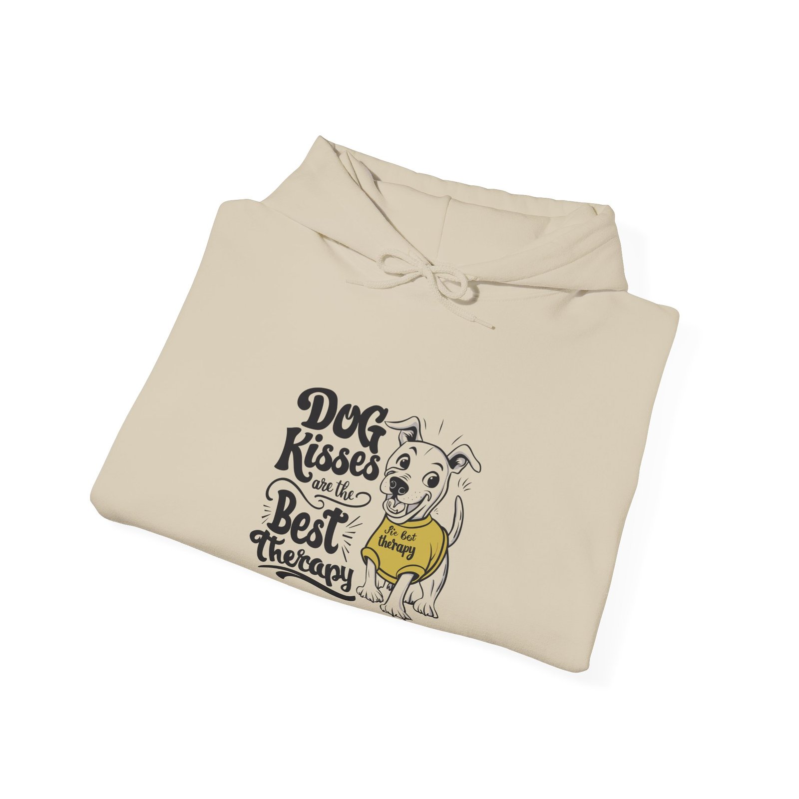 Happiness Kisses Black Dog Cute Puppy Illustration - Hoodie - Image 8