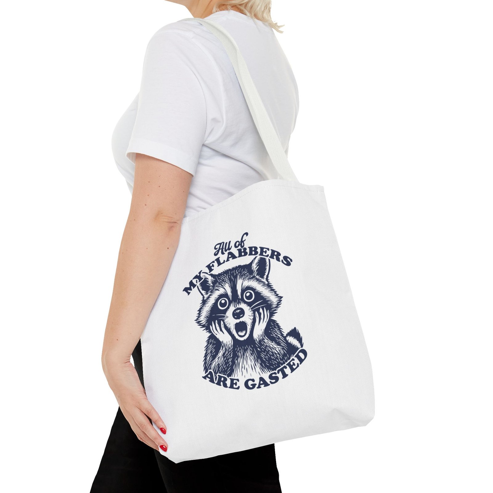 All of My Flabbers Are Gasted Funny Raccoon Illustration- Tote Bag - Image 8