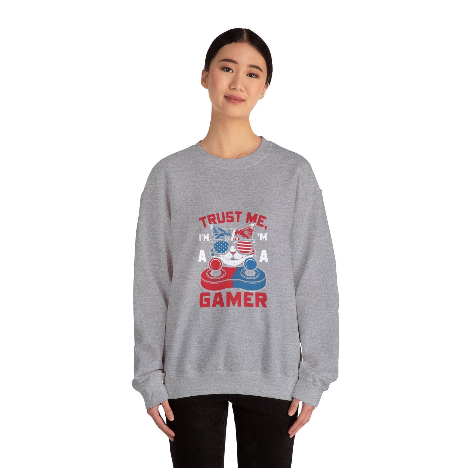 Trust Me Gamer Cat Funny Gaming Illustration - Sweatshirt - Image 12