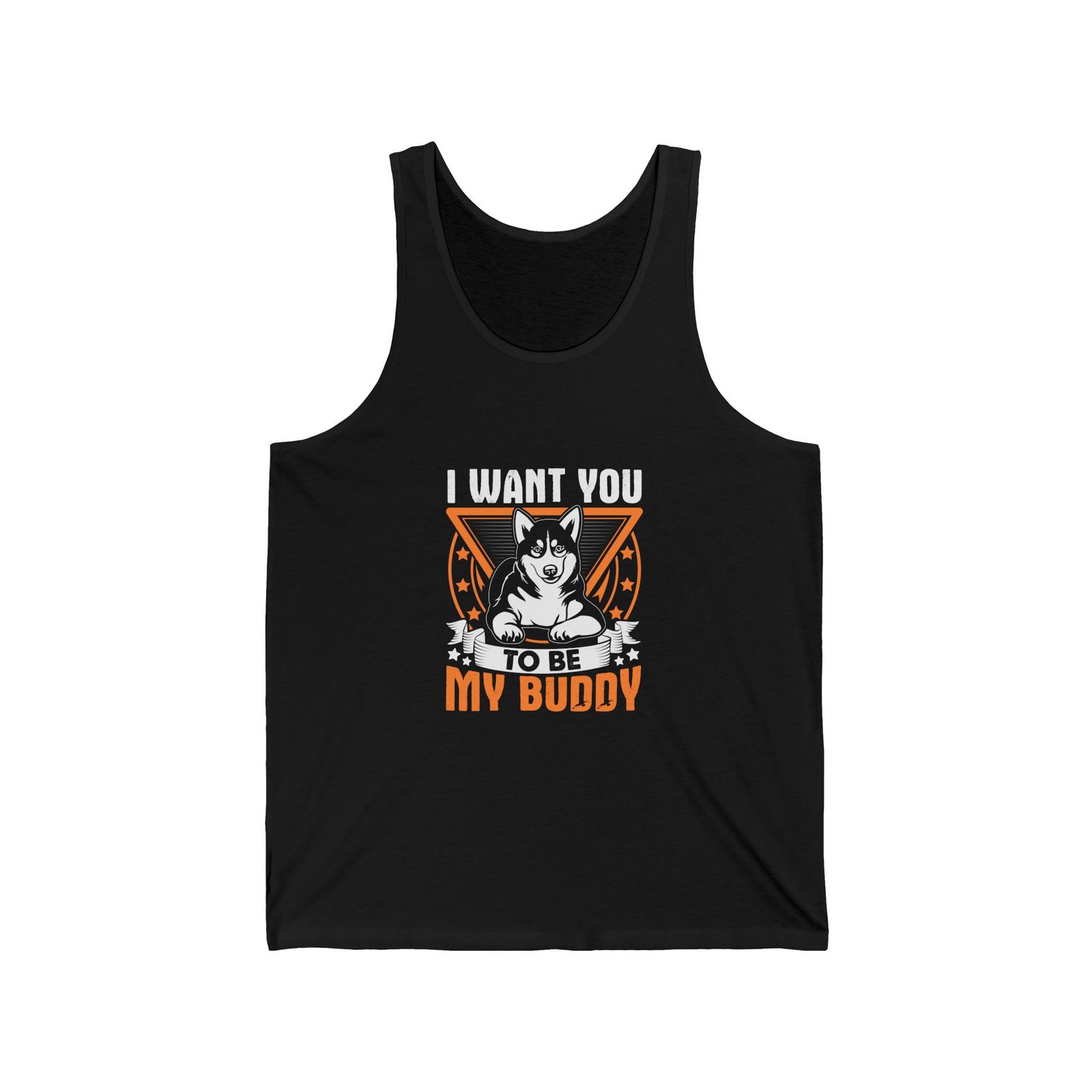 Husky My Buddy Badge Cute Dog Emblem Design - Tank Top
