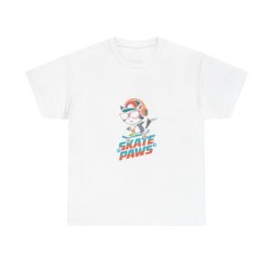 Skate Paws Roller Cat Graphic Featuring Playful Feline on Roller Skates - T-shirt