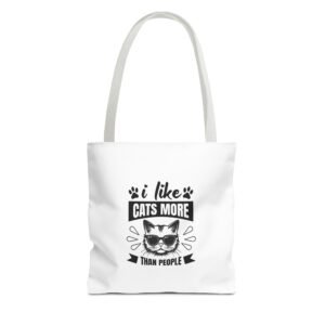 I Like Cats More Bold Typography Design with Cute Cat Graphics - Tote Bag