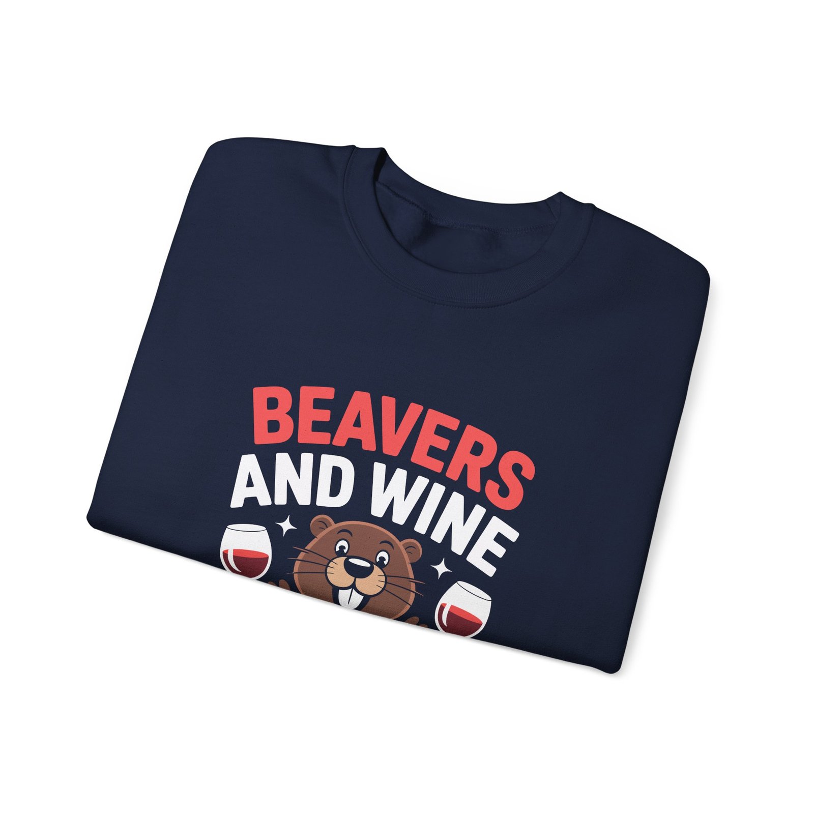 Cheerful Beaver Smiling with Raised Wine Glasses Illustration - Sweatshirt - Image 11