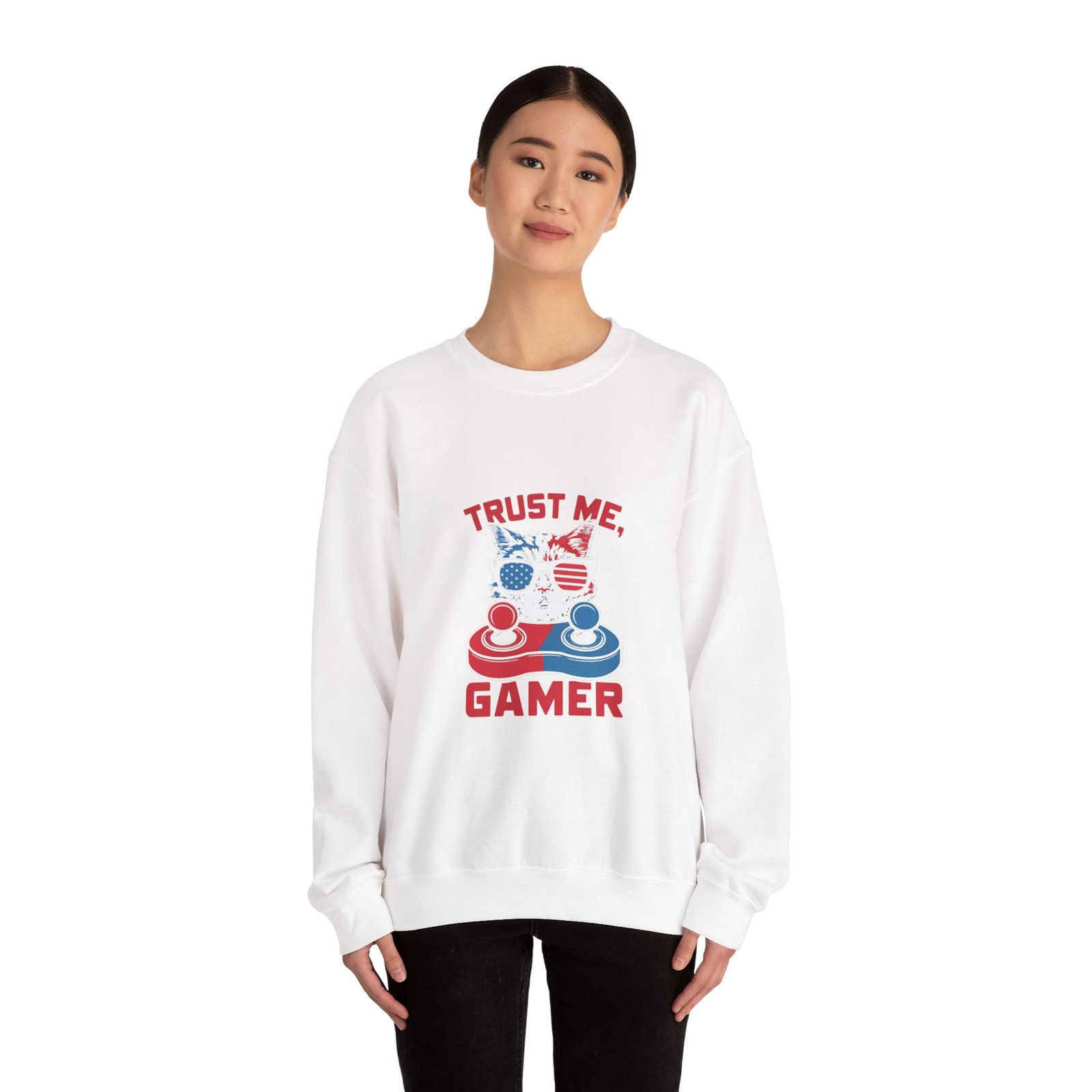 Trust Me Gamer Cat Funny Gaming Illustration - Sweatshirt - Image 4