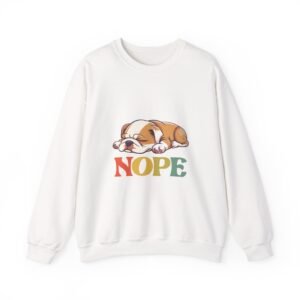 Adorable Sleeping Puppy with Nope Expression Illustration - Sweatshirt
