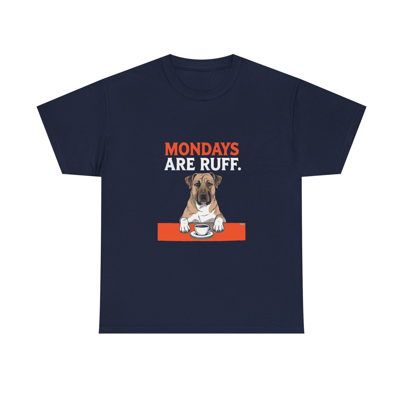 Cute Cartoon Puppy with Mondays Are Ruff Text Humor - T-shirt - Image 9