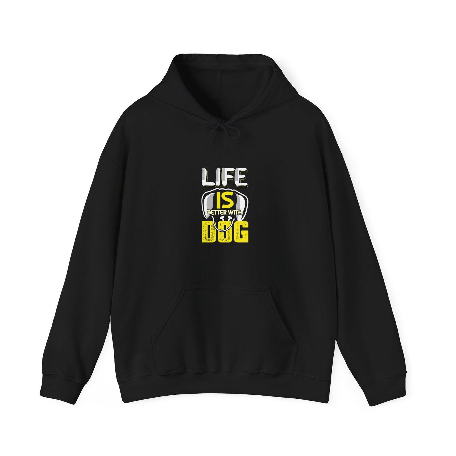 Life Is Better With Dog Inspirational Typography Design - Hoodie