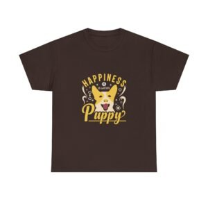 Happiness Is A Puppy Cute Illustrated Paw Print Design - T-shirt